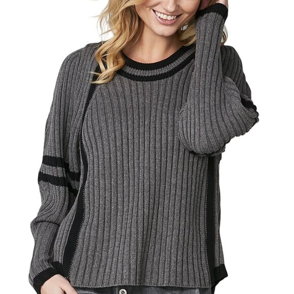 Nü Denmark Ruthy Knit Top Sweater Gray Black Size M - Picture 1 of 9